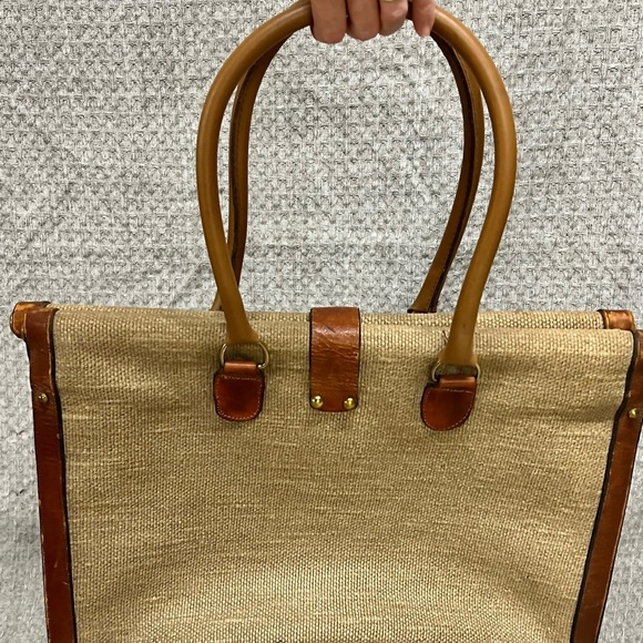 Vintage Leather and Wool Tweed Briefcase - Picture 4 of 9